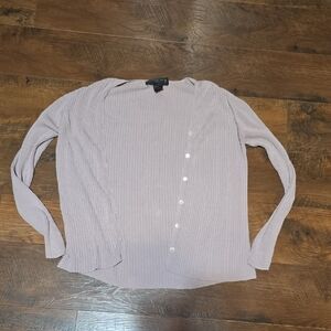 Lavender Ribbed August Silk Cardigan